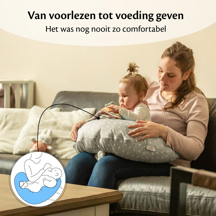 Voeding geven met een voedingskussen aan je kindje