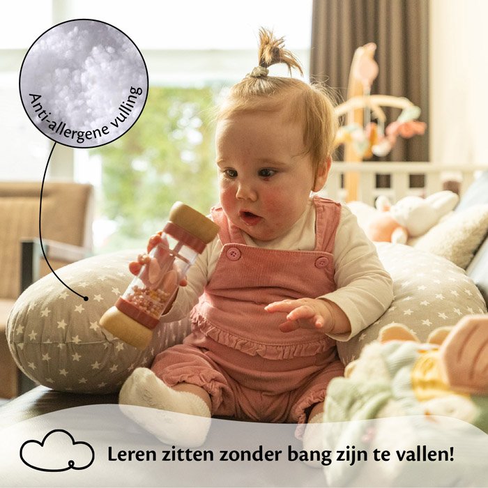 Anti-allergene vulling, leren zitten zonder bang zijn te vallen voor babies