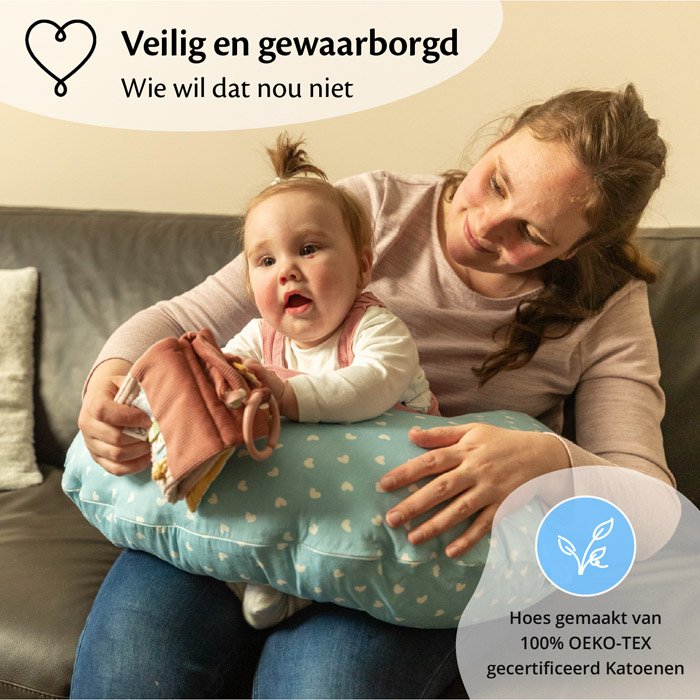Veilig en gewaarborgd met het voedingskussen van Ella