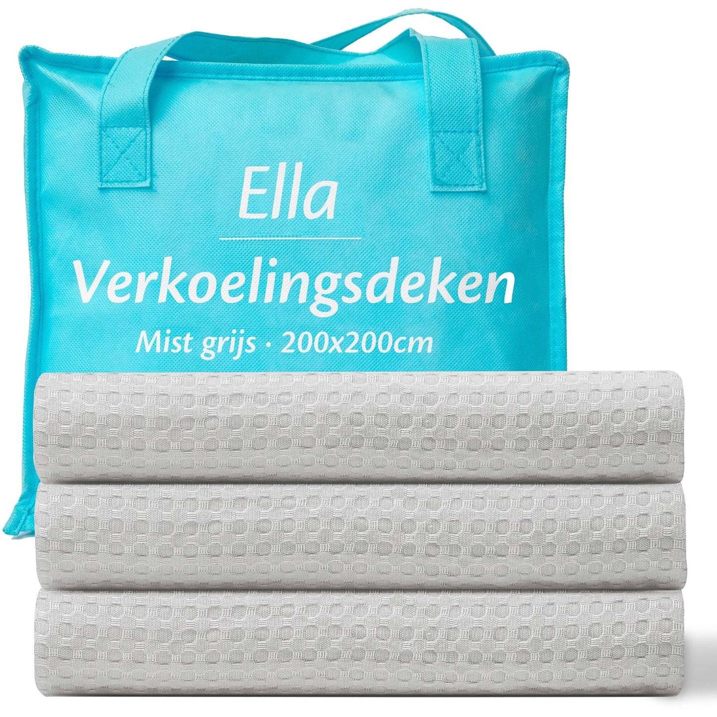 Koeldeken in Mistig grijs kleur, beschikbaar in maat 200x200 cm, ideaal voor warme nachten