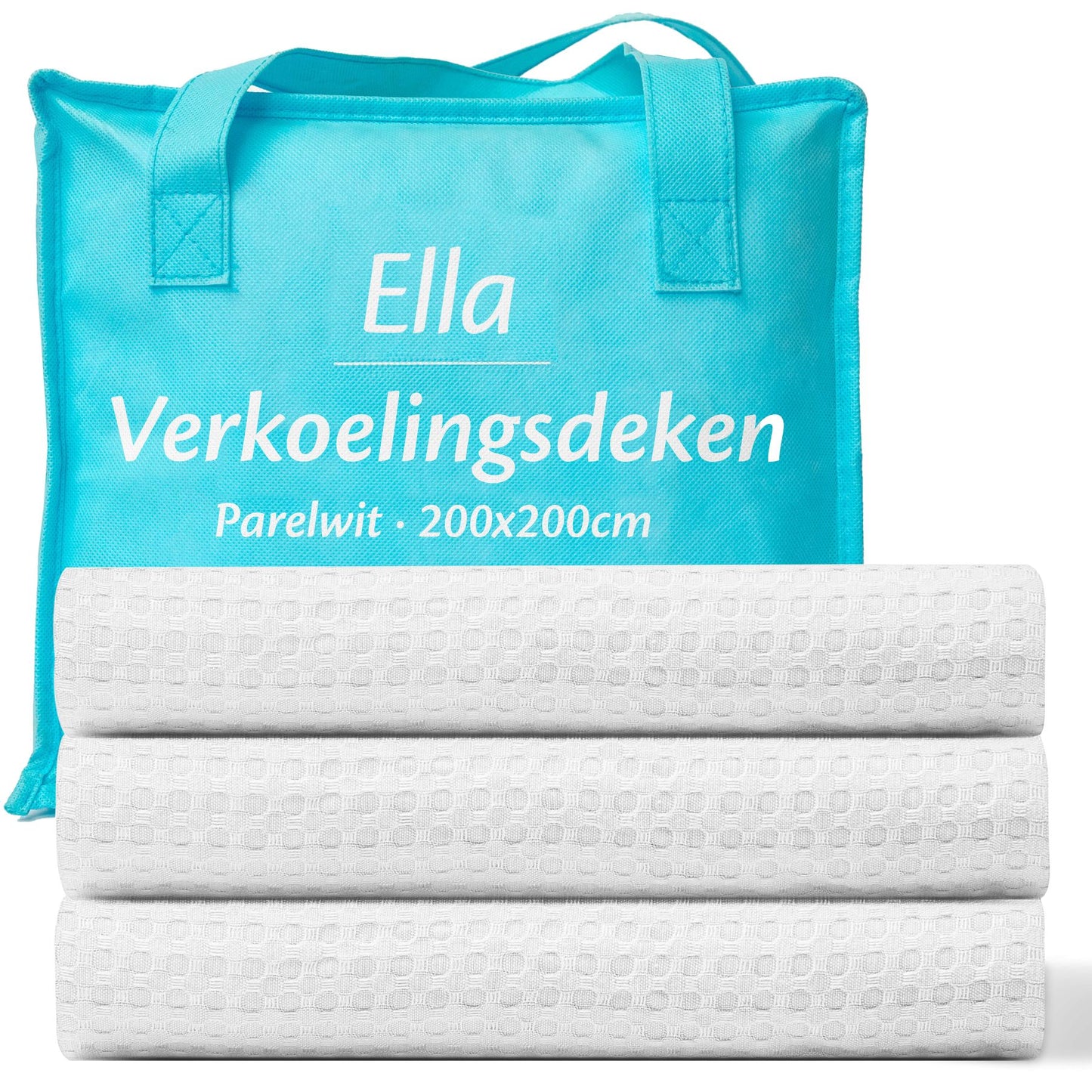 Koeldeken in Parelwit kleur, beschikbaar in maat 200x200 cm, ideaal voor warme nachten