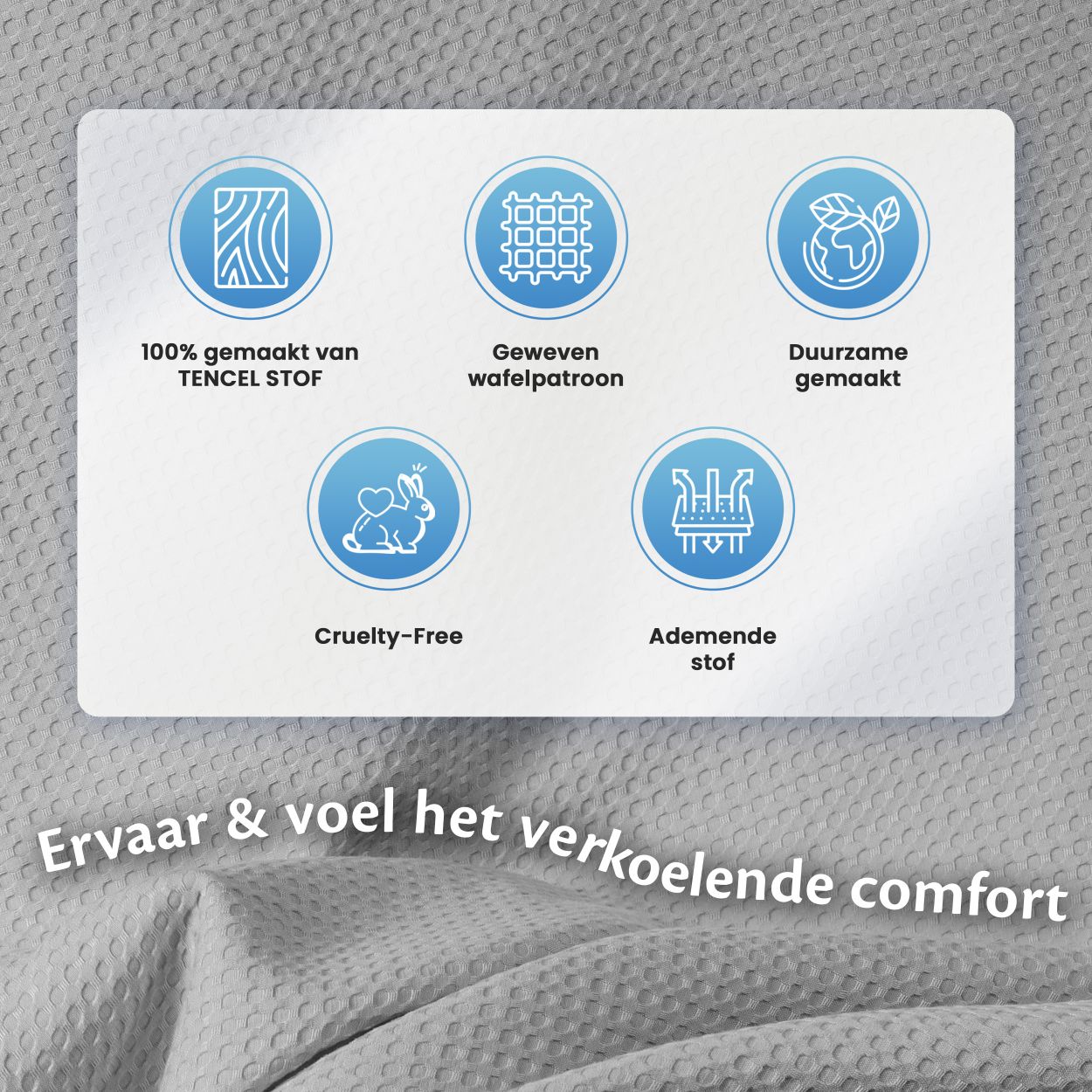 Een koeldeken ontworpen om warmte af te voeren en een frisse slaapervaring te bieden, perfect voor warme zomernachten.