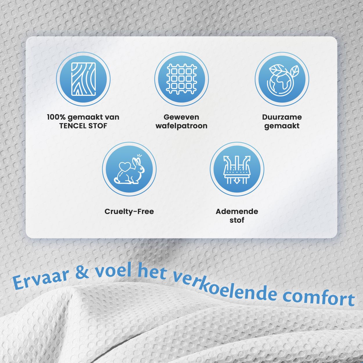 Een koeldeken ontworpen om warmte af te voeren en een frisse slaapervaring te bieden, perfect voor warme zomernachten.