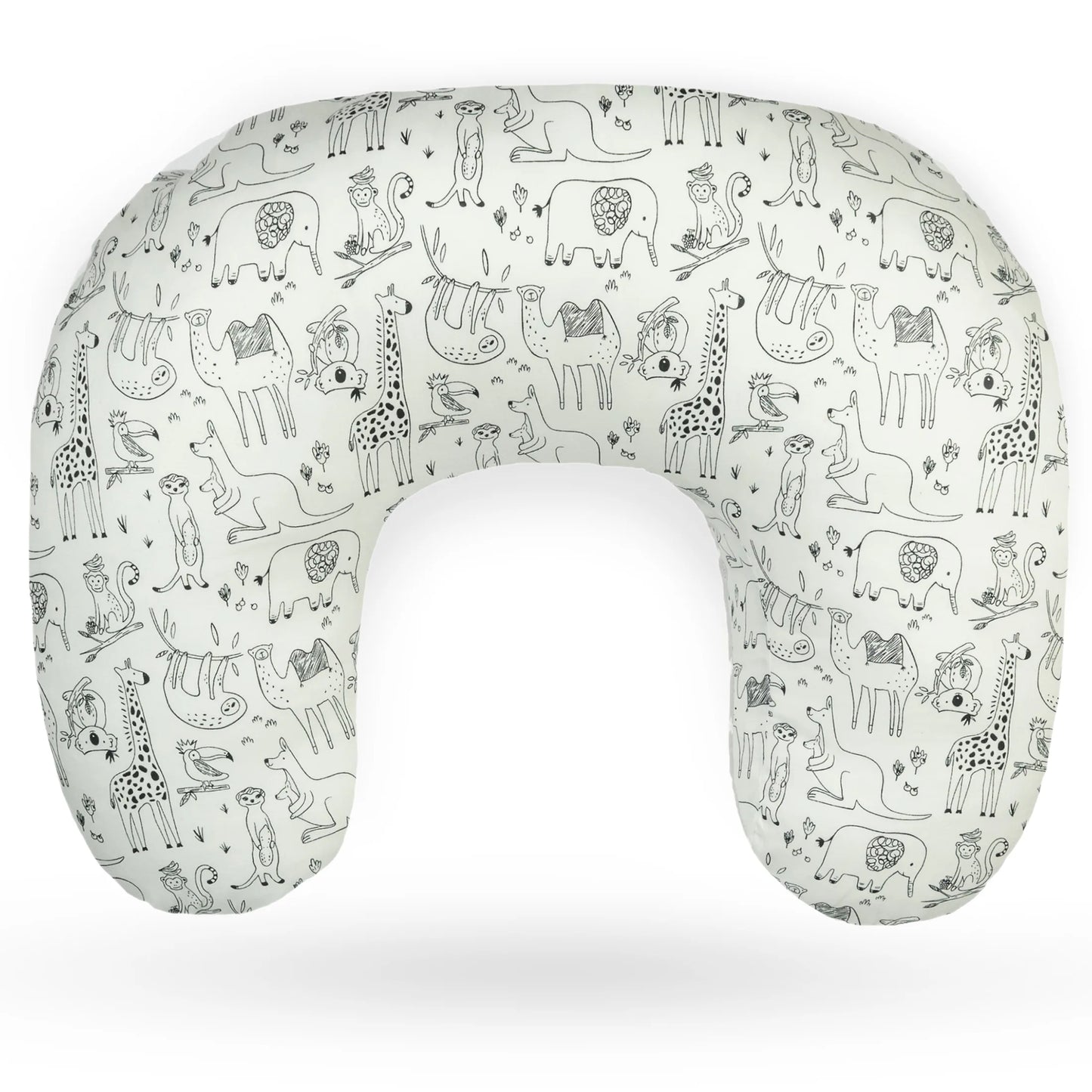 Schattig voedingskussen met dierenprint, perfect voor comfortabel voeden en knuffelen met je baby.
