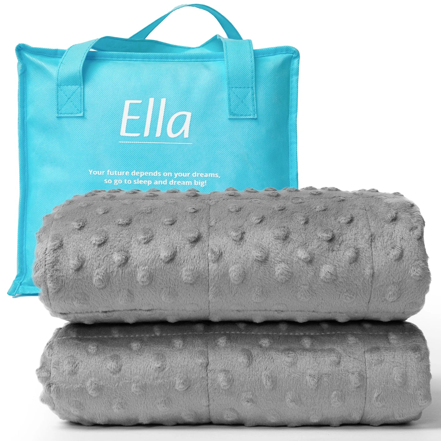 Een Ella Sleeps verzwaringsdeken in een schattige Minky print voor kinderen.