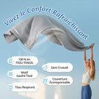 Couverture rafraîchissante 100 % Tencel : motif gaufré tissé, tissu respirant, sans cruauté, écoresponsable