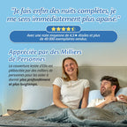 Couple sous la couverture lestée Ella, notée 4,5 étoiles par des milliers de clients