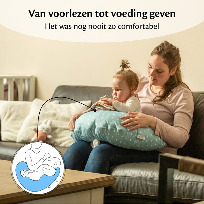 Comfortabel voeding geven met het kussen van Ella