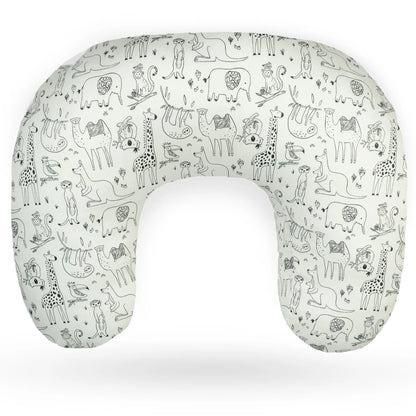 Schattig voedingskussen met dierenprint, perfect voor comfortabel voeden en knuffelen met je baby.