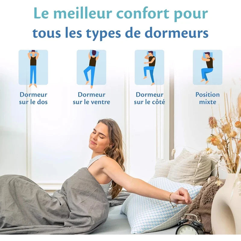 Oreiller ergonomique à mémoire de forme 40 x 80 cm - vue 5