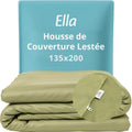 Housse de couette pour couverture lestée - Vert olive clair, 135 x 200 cm