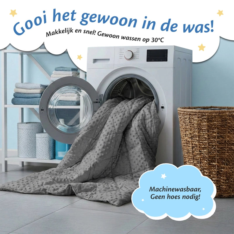 Ella minky verzwaringsdeken voor kinderen machinewasbaar op 30 graden zonder aparte hoes