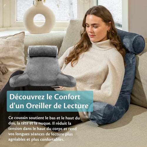 Coussin de lecture - Gris foncé, vue 1