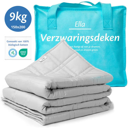 Verzwaringsdeken van 9 kg; 150x200 cm, biedt comfort en helpt bij stressvermindering.