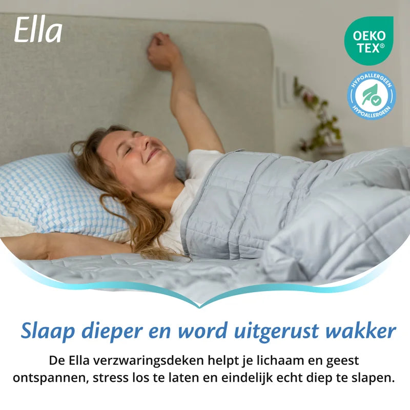 Ella verzwaringsdeken voor volwassenen, helpt met kalmeren en ontspannen tijdens de nachtrust.