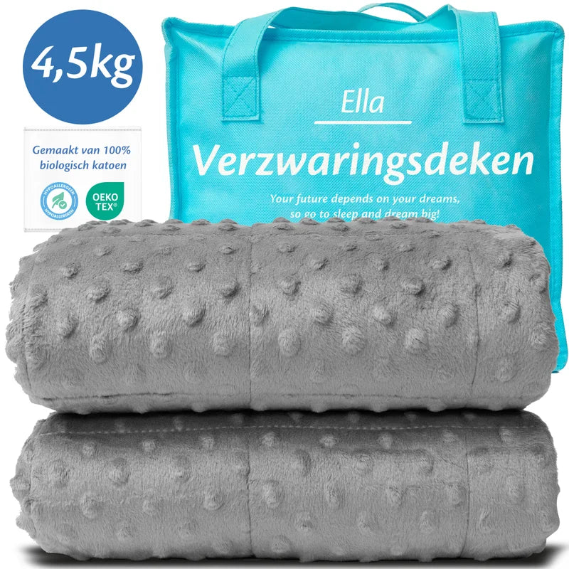 Een verzwaringsdeken van 4,5 kg een schattige Minky print voor kinderen.