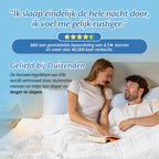 Klantreview van de Ella verzwaringsdeken met 4,5 sterren en een koppel samen in bed.