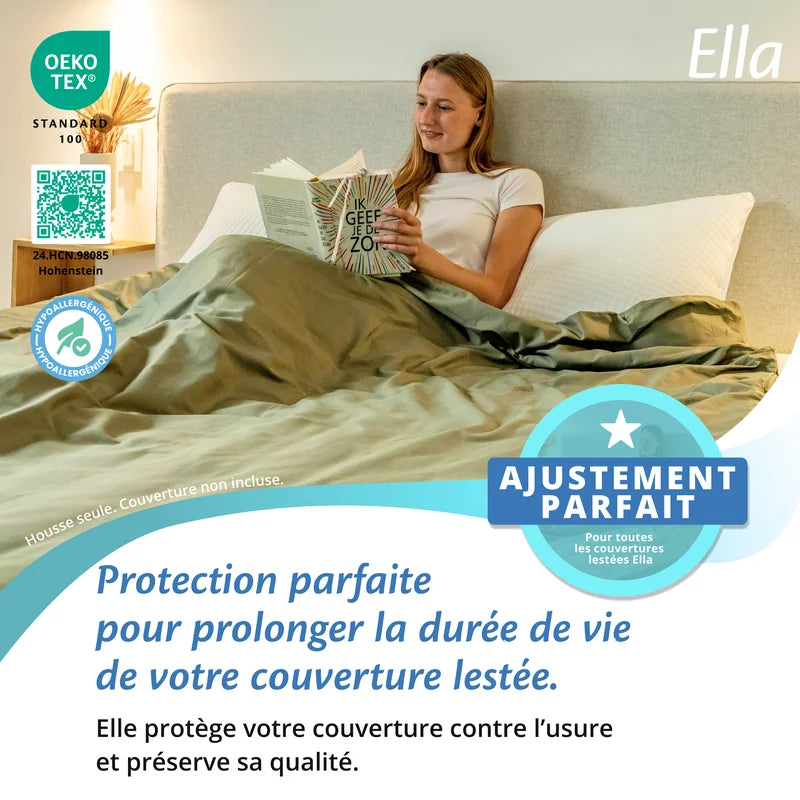 Housse de couette pour couverture lestée - Vert olive clair