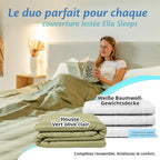 Housse de couette pour couverture lestée - Vert olive clair