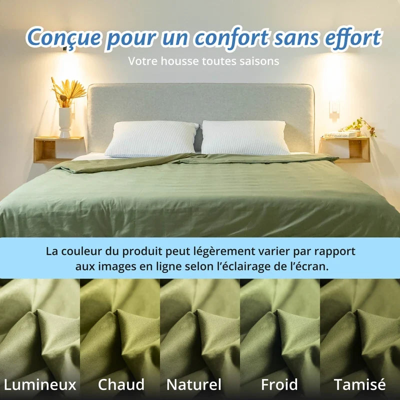 Housse de couette pour couverture lestée - Vert olive clair