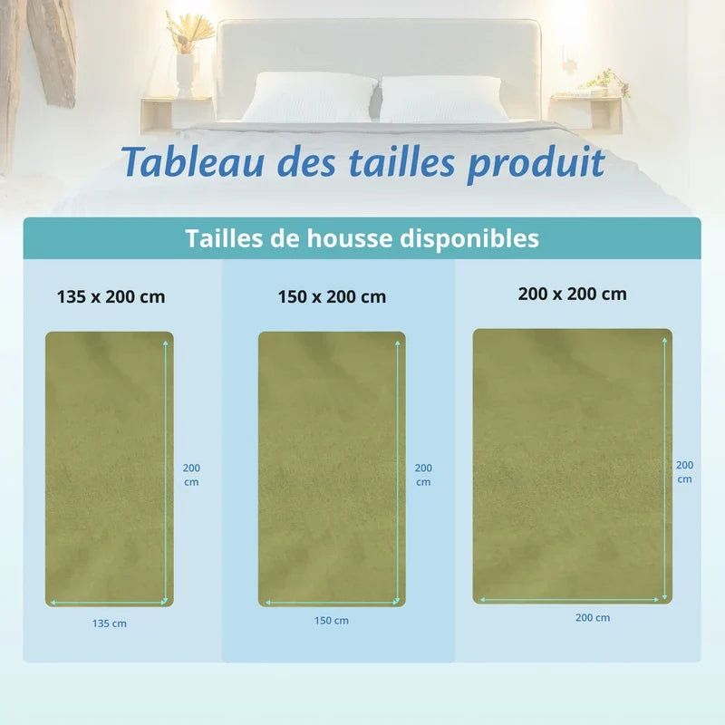 Housse de couette pour couverture lestée - Vert olive clair