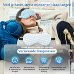 Une femme qui dort avec un masque de sommeil, parfait pour un meilleur sommeil nocturne et moins de stress.